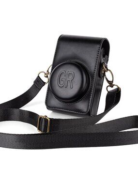 Black Camera Case for Ricoh GR/GR II/GR III/IIIx/GR IV Digital Camera PU Leather